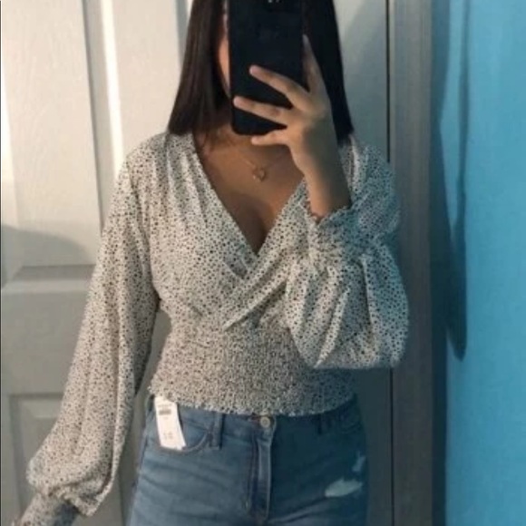 Speckled Smocked Long Sleeve Top - Picture 3 of 4